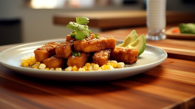 Fritada: Andean Fried Pork with Hominy Corn, Avocado, and Plantains