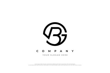 Initial Letter BG Logo or GB Monogram Logo Design - obrazy, fototapety, plakaty
