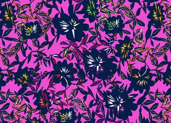 Meubelstickers seamless floral pattern vivid volor © Marner
