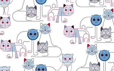 seamless pattern with cats 