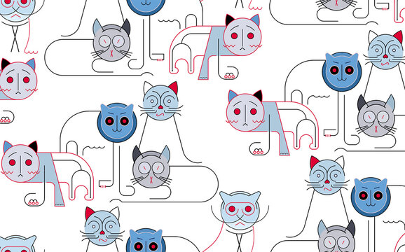 seamless pattern with cats 