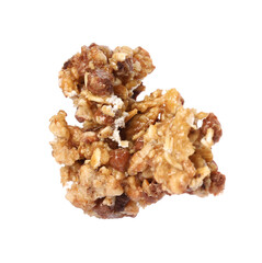 One piece of tasty granola bar isolated on white