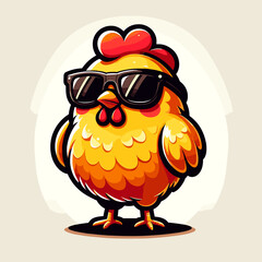 funny chicken with sunglasses