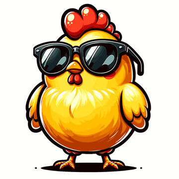 funny chicken with sunglasses