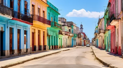 Poster Colorful and historic architecture in the streets of Havana Cuba. © Finn
