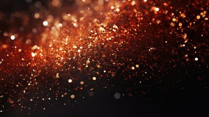 Abstract black dark orange-red brown shiny glitter abstract background with space