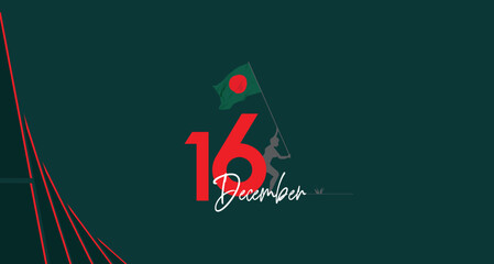 16 December Bangladesh Victory Day Vector Illustration 