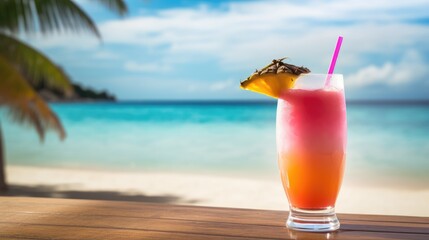 Delicious cocktail on the beach.