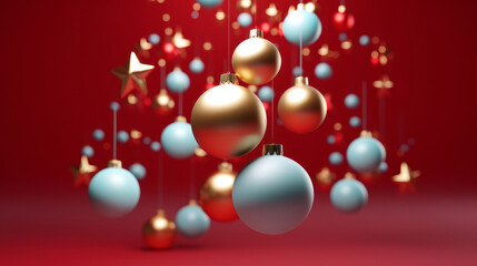 Christmas balls. Christmas Tree Decorations. Elegant Muti-Color Christmas Balls in modern design style
