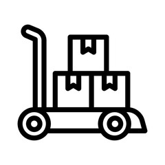 trolley box line icon illustration vector graphic. Simple element illustration vector graphic, suitable for app, websites, and presentations isolated on white background