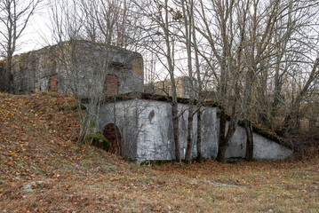 A fragment of the ancient fort of Schantz. Kotlin (Kronstadt), Russia
