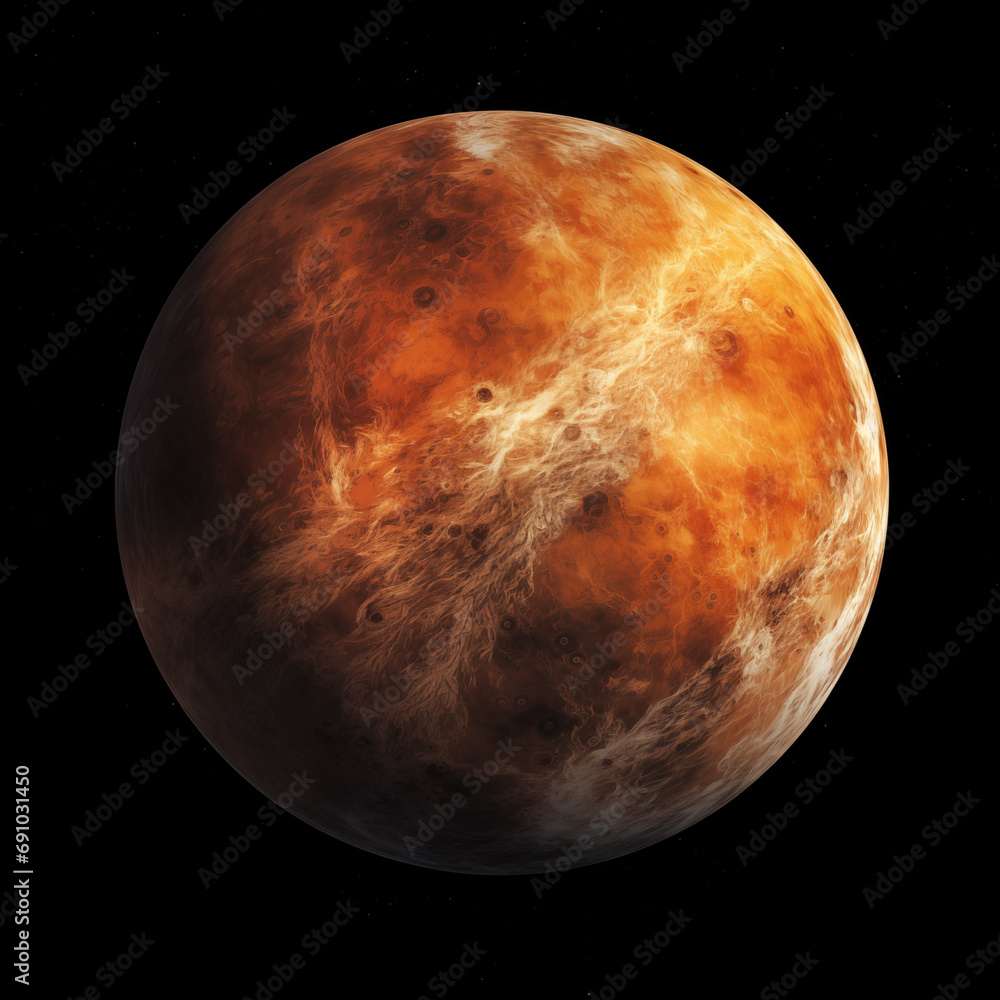 Poster planet isolated background,created with generative ai tecnology.