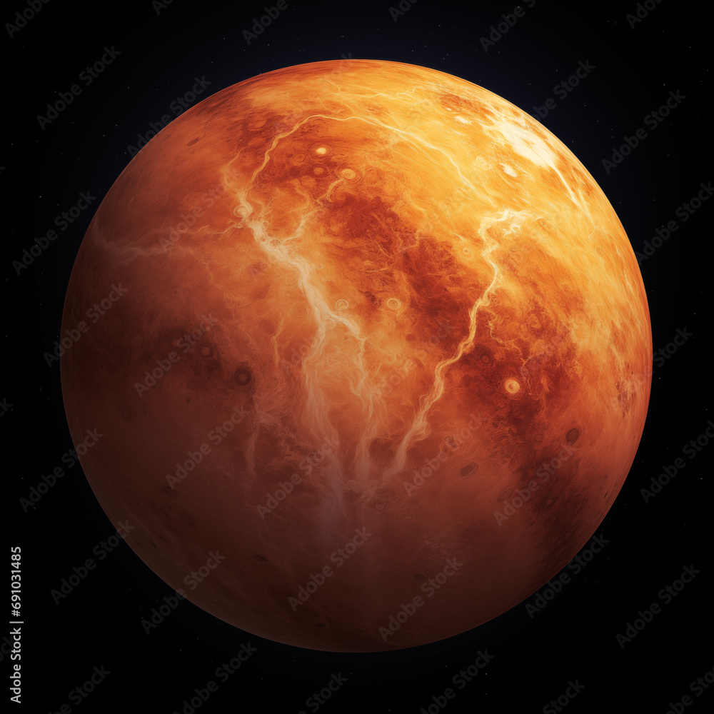Poster planet isolated background,created with generative ai tecnology.