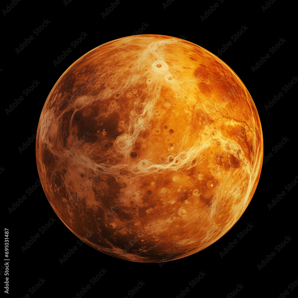 Poster planet isolated background,created with generative ai tecnology.