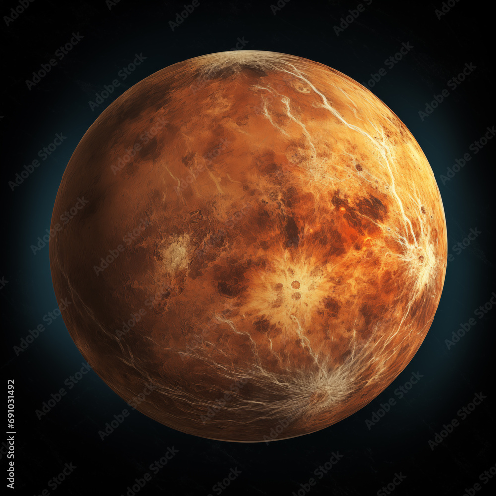 Poster planet isolated background,created with generative ai tecnology.