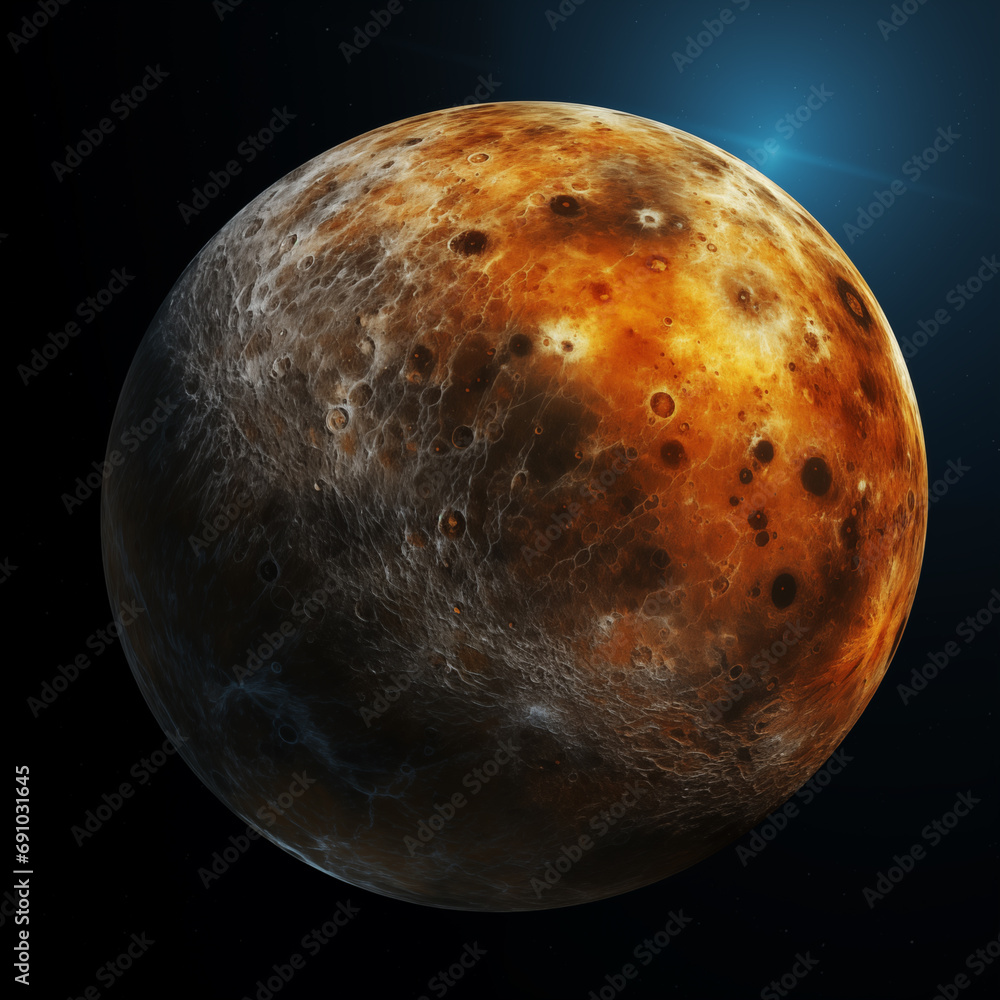 Poster planet isolated background,created with generative ai tecnology.