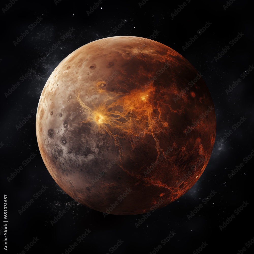 Poster planet isolated background,created with generative ai tecnology.