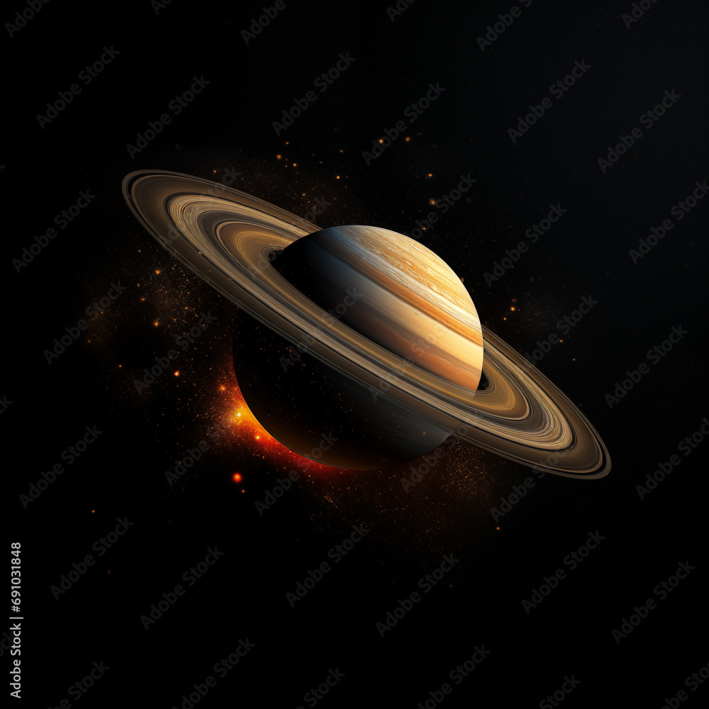 Poster planet isolated background,created with generative ai tecnology.
