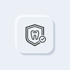 Dental protection icon. Tooth on shield logo vector