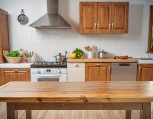 Rustic Kitchen Charm: Wooden Plank Background