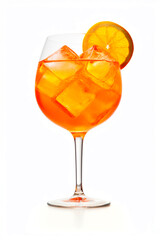 Aperol Spitz cocktail in a glass. Selective focus.