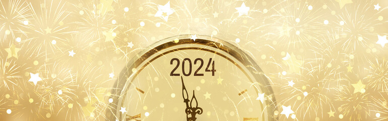 New Year 2024 Panoramic celebration background