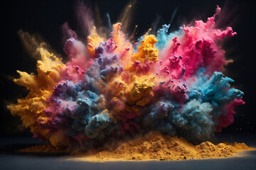 colors powder splash explosion
