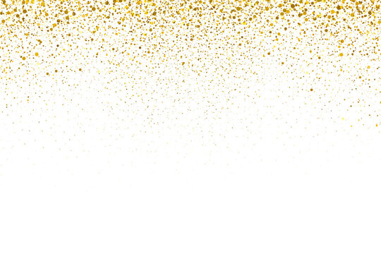 Aesthetic Gold Confetti shine falling gold dust lights, glowing sparkles golden dust particles, abstract luxury gold confetti border with glitter dust, Christmas gold dust and glare background. fallin