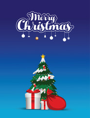 Merry Christmas background with christmas element. Vector illustration