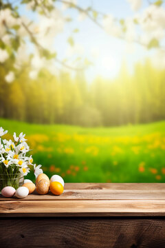 Beautiful Easter background with place. Selective focus.