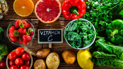 Food products rich in vitamin C or ascorbic acid