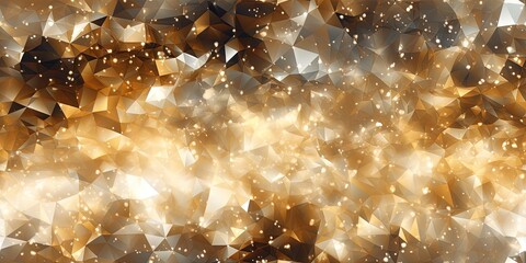 Abstract cosmic geometric luminous sparkling wallpaper background texture with gold, black and white touches. Great as luxury product advertisement banner or celebration postcard. - obrazy, fototapety, plakaty