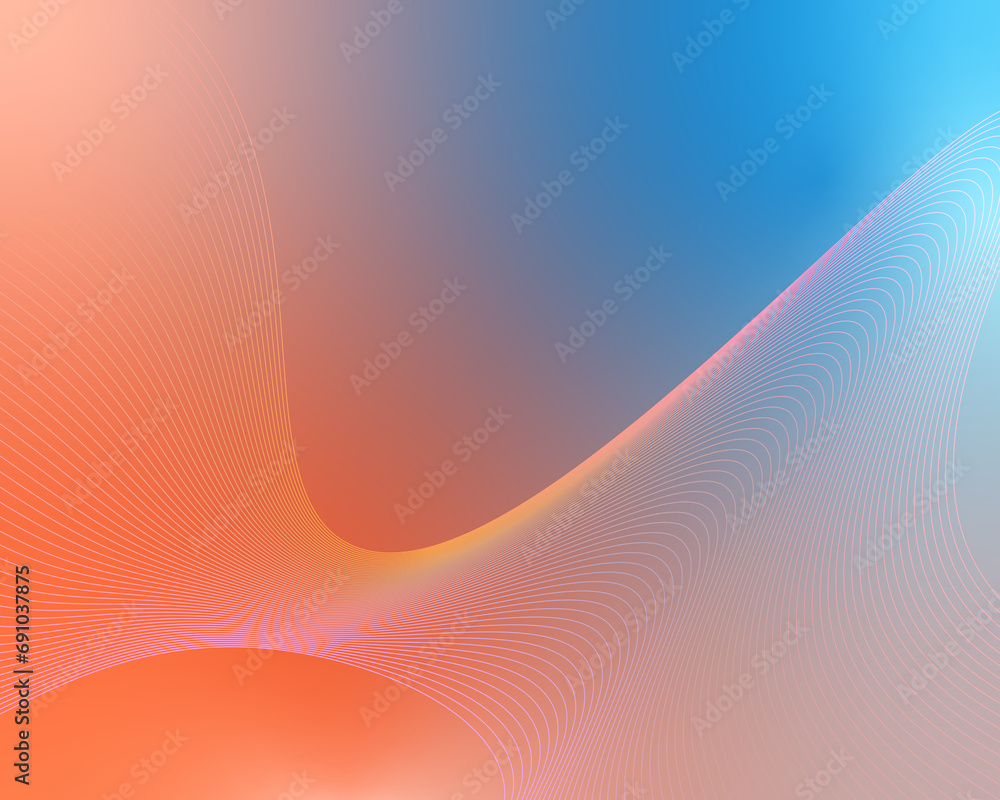 Poster dynamic wave gradient background shining digital abstract with futuristic technology concept