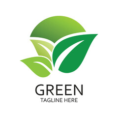 Green logo design simple concept Premium Vevtor