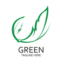 Green logo design simple concept Premium Vevtor