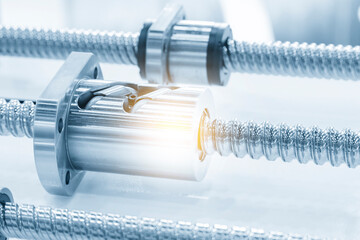 Closeup scene the spare parts  lead ball screw set.
