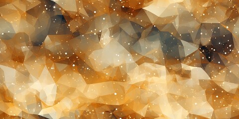 Abstract geometric luminous sparkling wallpaper background with gold, black and white touches. Great as luxury product advertisement banner or celebration postcard.