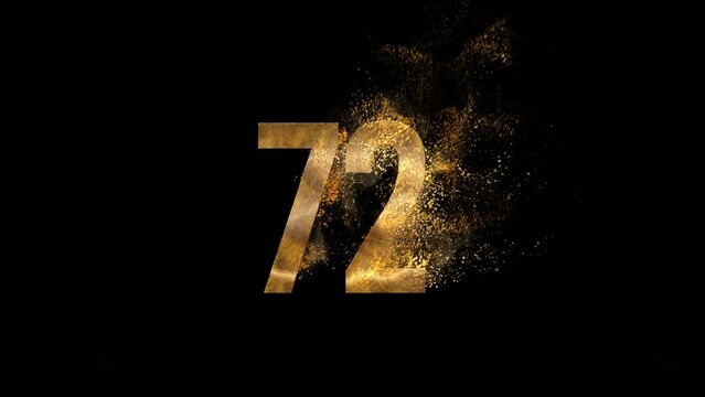 Golden number 72 from particles, numbering, seventy two, golden numbers, alpha channel