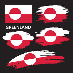 Set of vector flags of Greenland