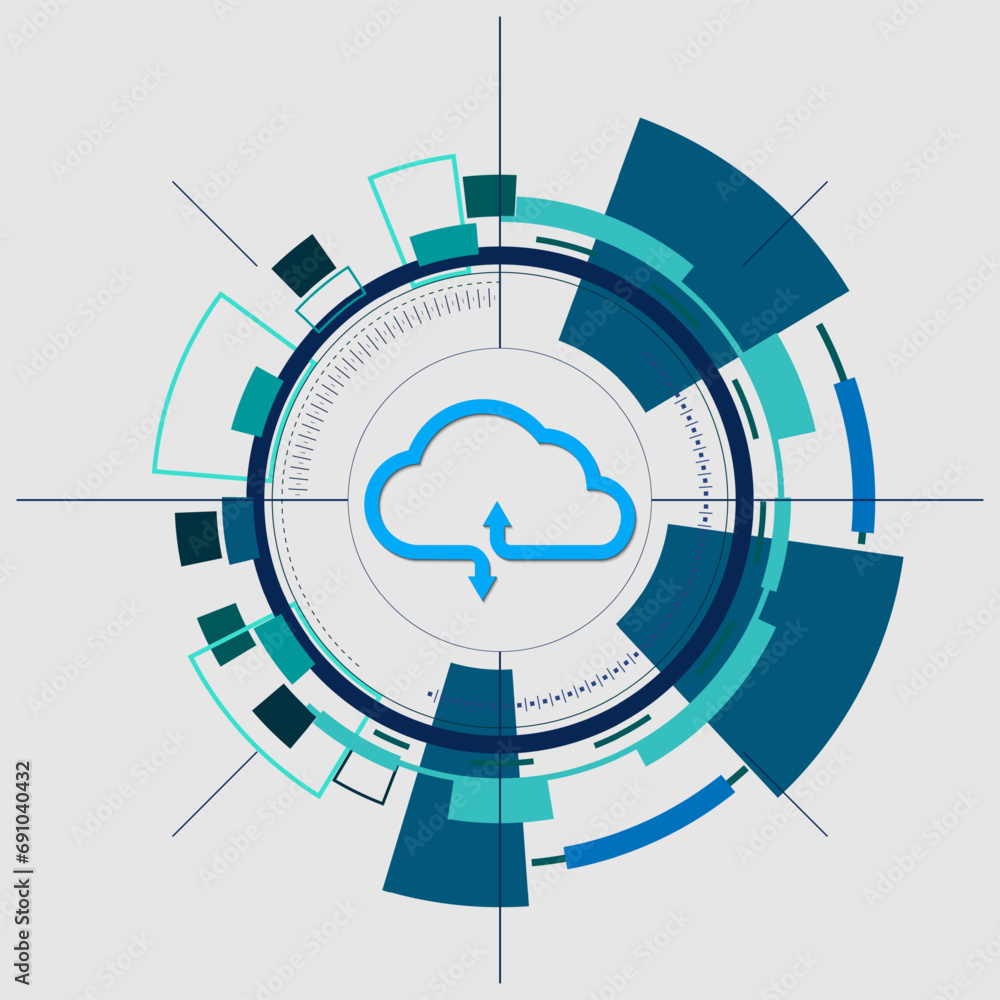 Poster Web cloud technology business abstract background. modern cloud computing technology and networking concept. online storage, work from home vector illustration.