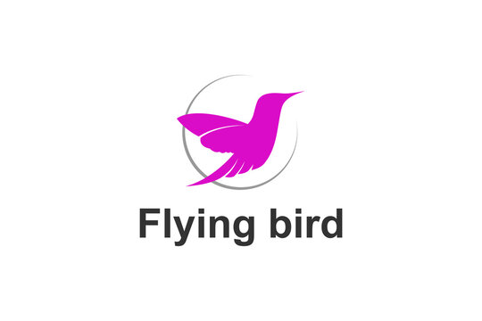 Simple minimalist humming bird logo design