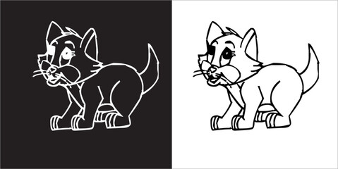 Illustration vector graphics of funny cat icon