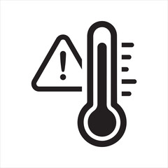 High temperature warning icon. Temperature icon
