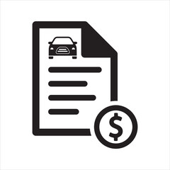 Car insurance icon. Insurance bill, car loan icon
