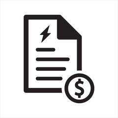 Electricity bill icon. Energy price icon