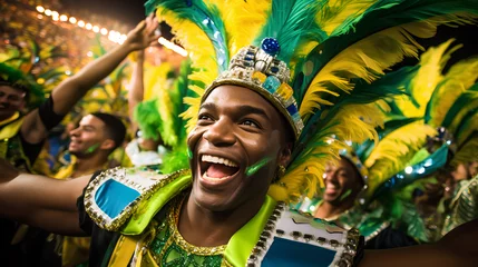 Papier Peint photo Carnaval person celebrating carnival, generative ai