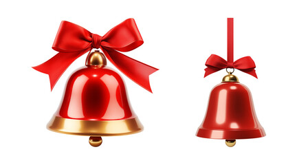 Set of jingle bells isolated on a transparent background.