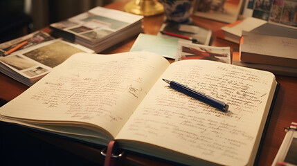Naklejka na ściany i meble diary entry with handwritten reflections on daily activities