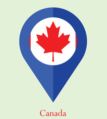 Flag Of Canada, Canada flag vector  illustration, National flag of Canada, Canada flag. map pin flag of Canada .