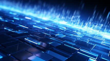 digital innovation: abstract blue tech concept for business or science background